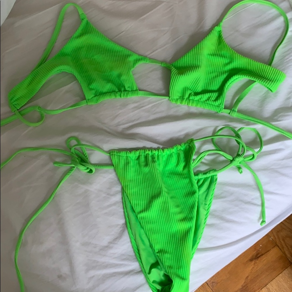 Frankies bikini neon green NWOT